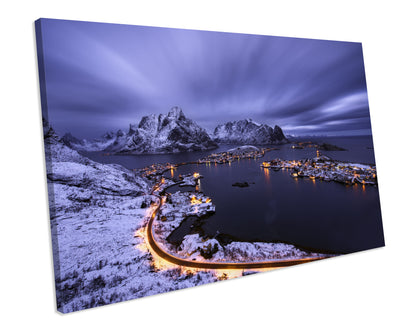 Lofoten Islands Norway Sunset Canvas Wall Art
