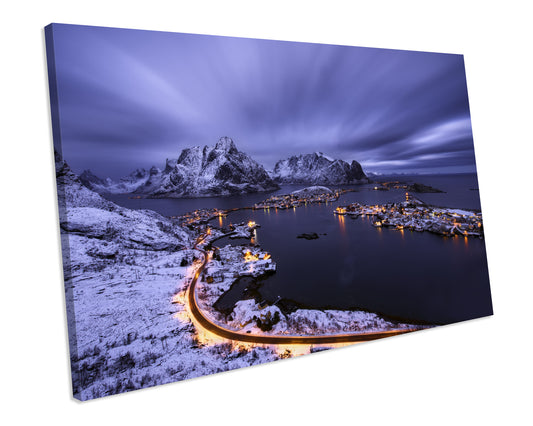Lofoten Islands Norway Sunset Canvas Wall Art