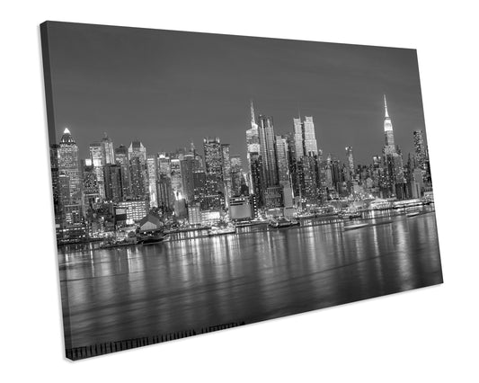 NEW YORK SKYLINE Black And White Canvas Wall Art