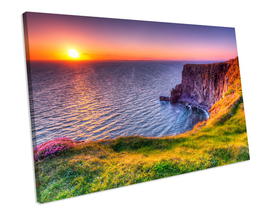 Cliffs Of Moher Clare IRELAND SUNSET CANVAS Wall Art