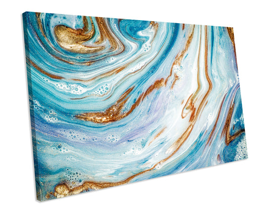 Gold Pink ABSTRACT Ocean Painting Artwork Canvas Wall Art Picture Print Box Framed Ready To Hang Hang