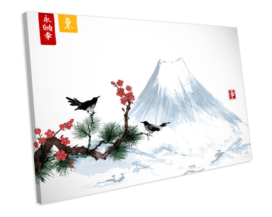 Japanese Art Abstract FRAMED CANVAS PAINTING Wall Art Print Ready To Hang