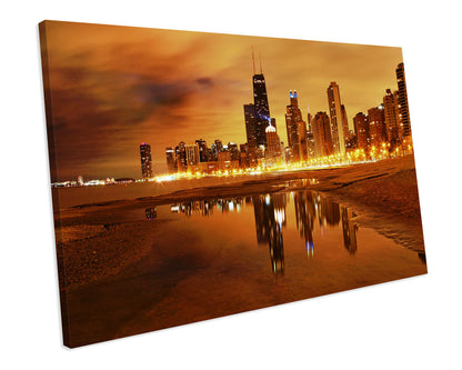 Chicago City CANVAS ART PRINT Framed Picture
