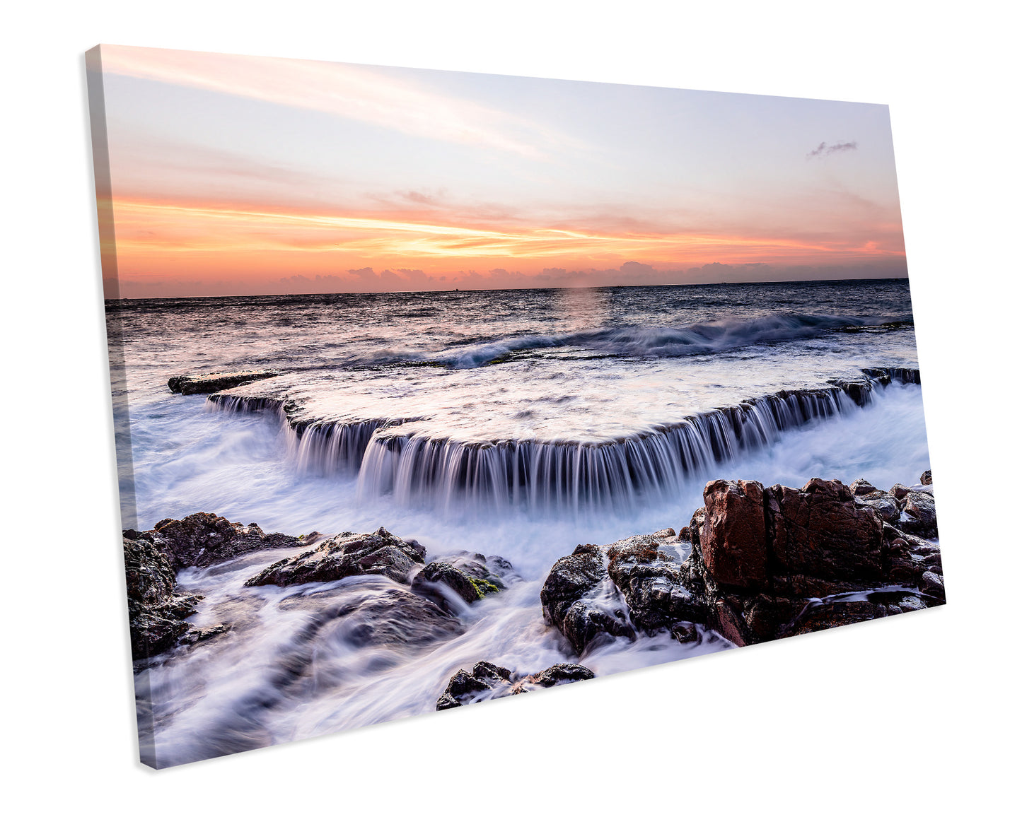 Sunset Coast Seascape Bathroom CANVAS ART Picture Print