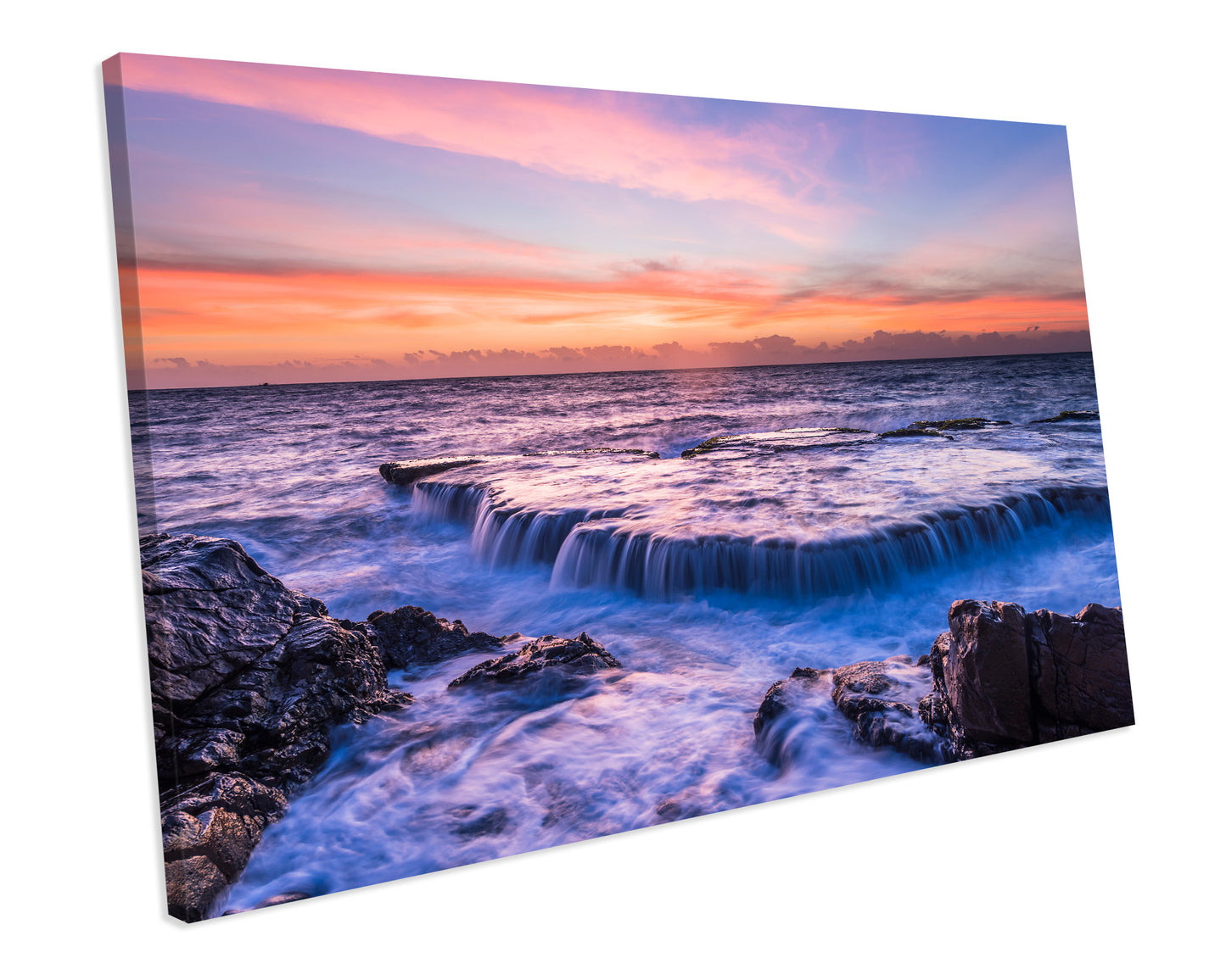 Sunset Coast Seascape Bathroom CANVAS WALL ART Picture Print