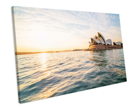 Golden Sunrise Sydney City Framed Canvas Art Print Picture
