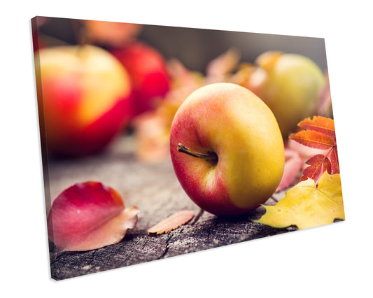 Apple FRUIT CANVAS PRINT Minimalist Framed Wall Art Picture