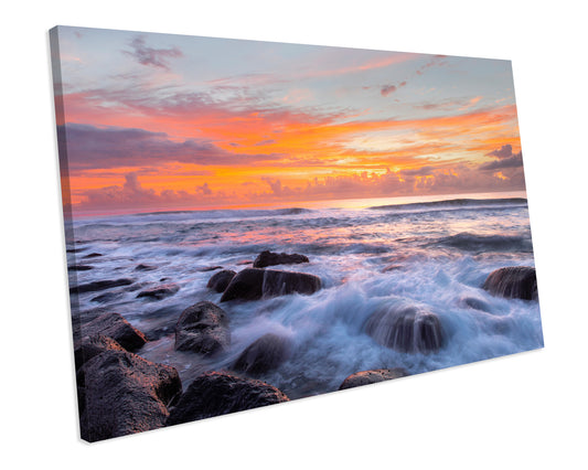Sunset Seascape Canvas Wall Art Print Framed Picture