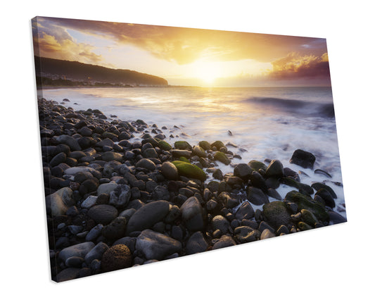 Sunset Seascape Canvas Art Print Framed Picture