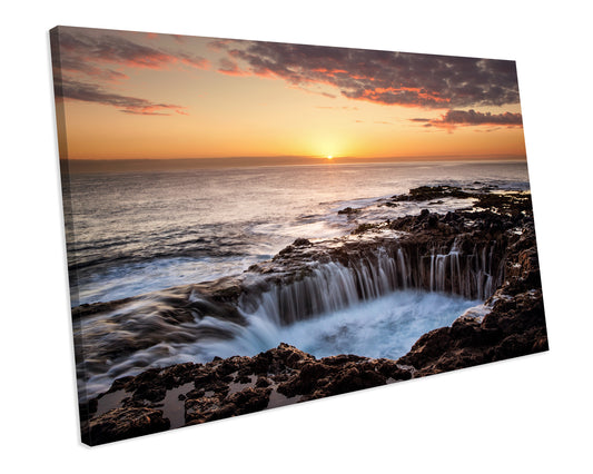Ei Bufadero Grand Canaria Seasacape Canvas Art Print Framed Picture
