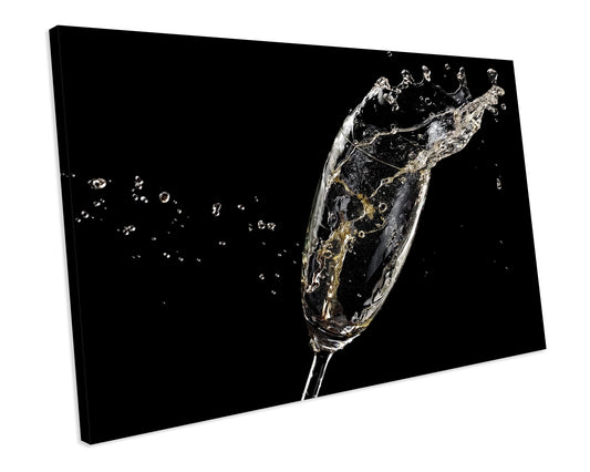 Champagne Food & Drinks KITCHEN CANVAS WALL ART Print Box Framed Picture