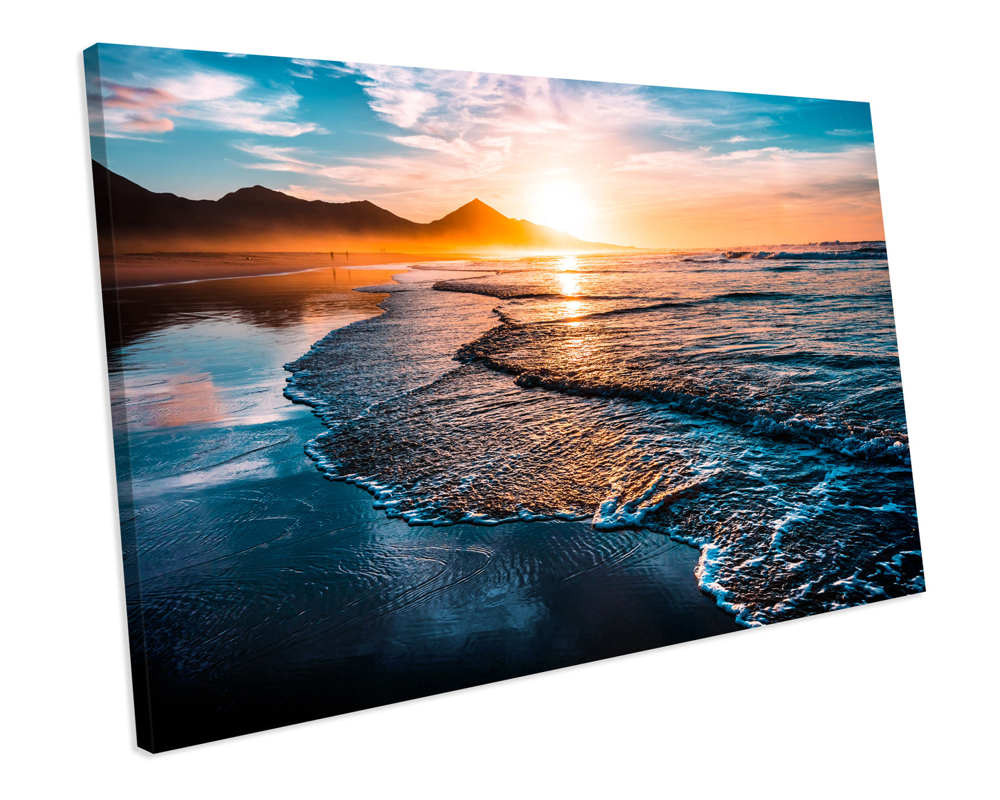 Volcanic Beach Sunset NATURE CANVAS WALL ART Print Box Framed Picture