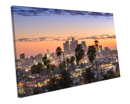 Los Angeles Sunset CANVAS WALL ART Box Framed Picture Print