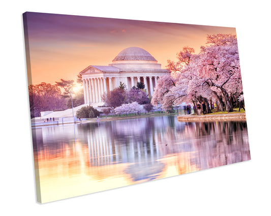 Jefferson Memorial Sunset Washington DC CANVAS ART Box Framed Picture Print