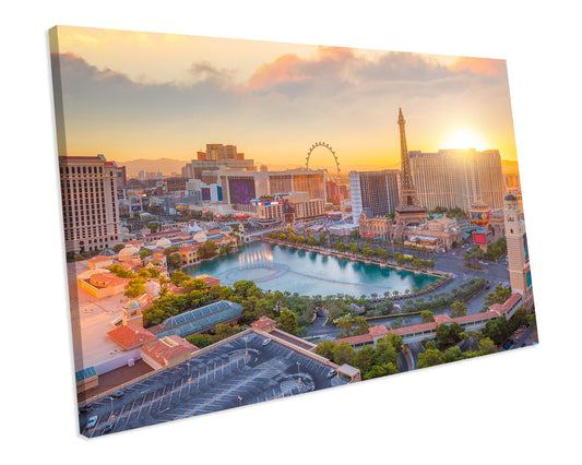 Las Vegas CANVAS ART Box Framed Picture Print