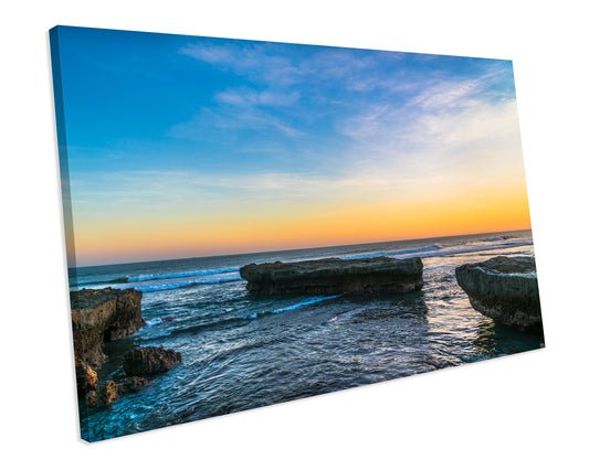 Sunset Beach Indonesia CANVAS WALL ART Box Framed Picture Print