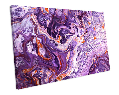 Funky Abstract Blue & Lilac Liquid CANVAS ARTWORK PRINT Box Framed Picture