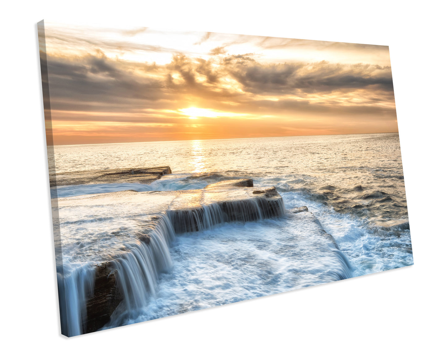 Sunset Seascape Bedroom Wall Art CANVAS PRINT Box Framed Picture