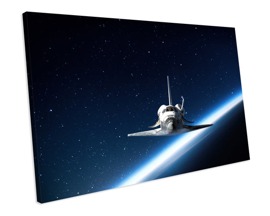 Nasa Space Shuttle Earth Wall Art CANVAS PRINT Box Framed Picture