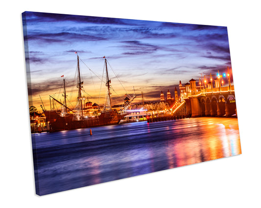 St. Augustine Florida USA SUNSET CANVAS PRINT Wall Art Box Framed Picture