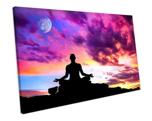 Yoga Relaxing Box Framed CANVAS ART Picture Print