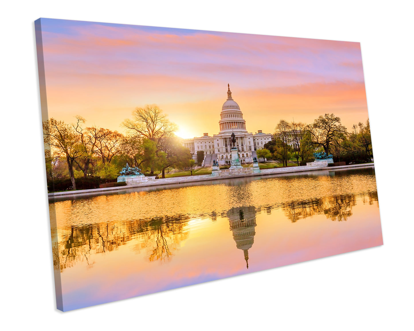 The United States Capitol Building Washington Landmark Sunset DC CANVAS WALL ART Print