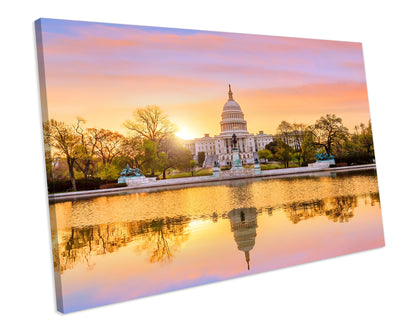 The United States Capitol Building Washington Landmark Sunset DC CANVAS WALL ART Print