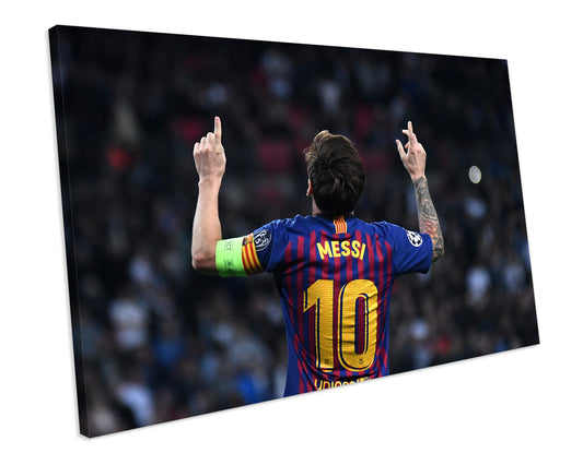 Lionel Messi Football Sport Icon CANVAS WALL ART Box Framed Picture Print
