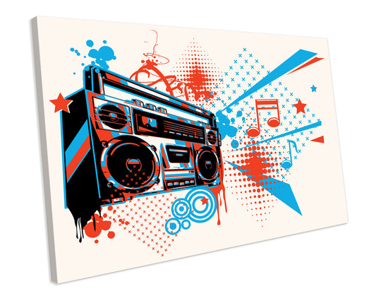 Boom Box Music Street Art CANVAS ART PRINT Box Framed Picture Wall Decor