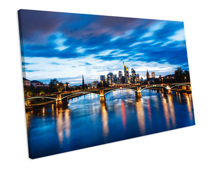 Frankfurt City Germany Sunset CANVAS ART Picture Print