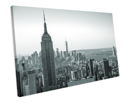 Skyscraper B&W New York Cityscape CANVAS WALL ART Picture Print
