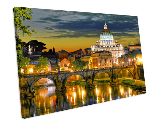 Rome Italy Cityscape Box Framed CANVAS WALL ART Picture Print