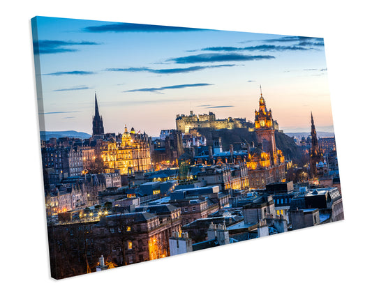 Edinburgh Castle Box Framed Canvas Art Picture Print