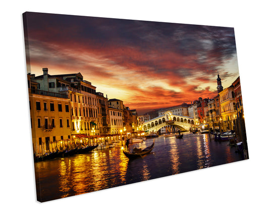 Venice Italy Box Framed CANVAS WALL ART Picture Print