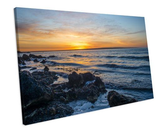 Kangaroo Island Sunset Coastline Box Framed Canvas Art Picture Print