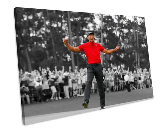 Tiger Woods 2019 Masters Win Golf Sport CANVAS WALL ART Box Framed Picture Print