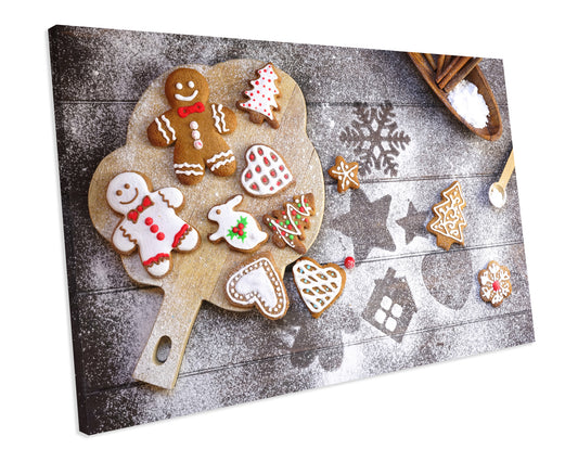 Christmas Baking Festive Cooking Kitchen Food Framed Canvas print Wall Art