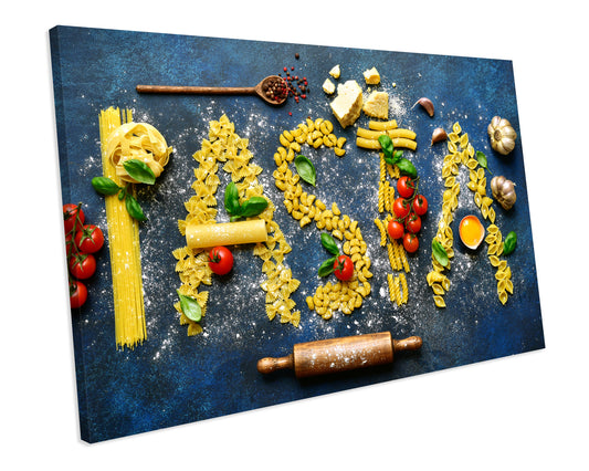 Pasta Spaghetti Food & Drink Kitchen Box Framed Canvas Art Picture Print