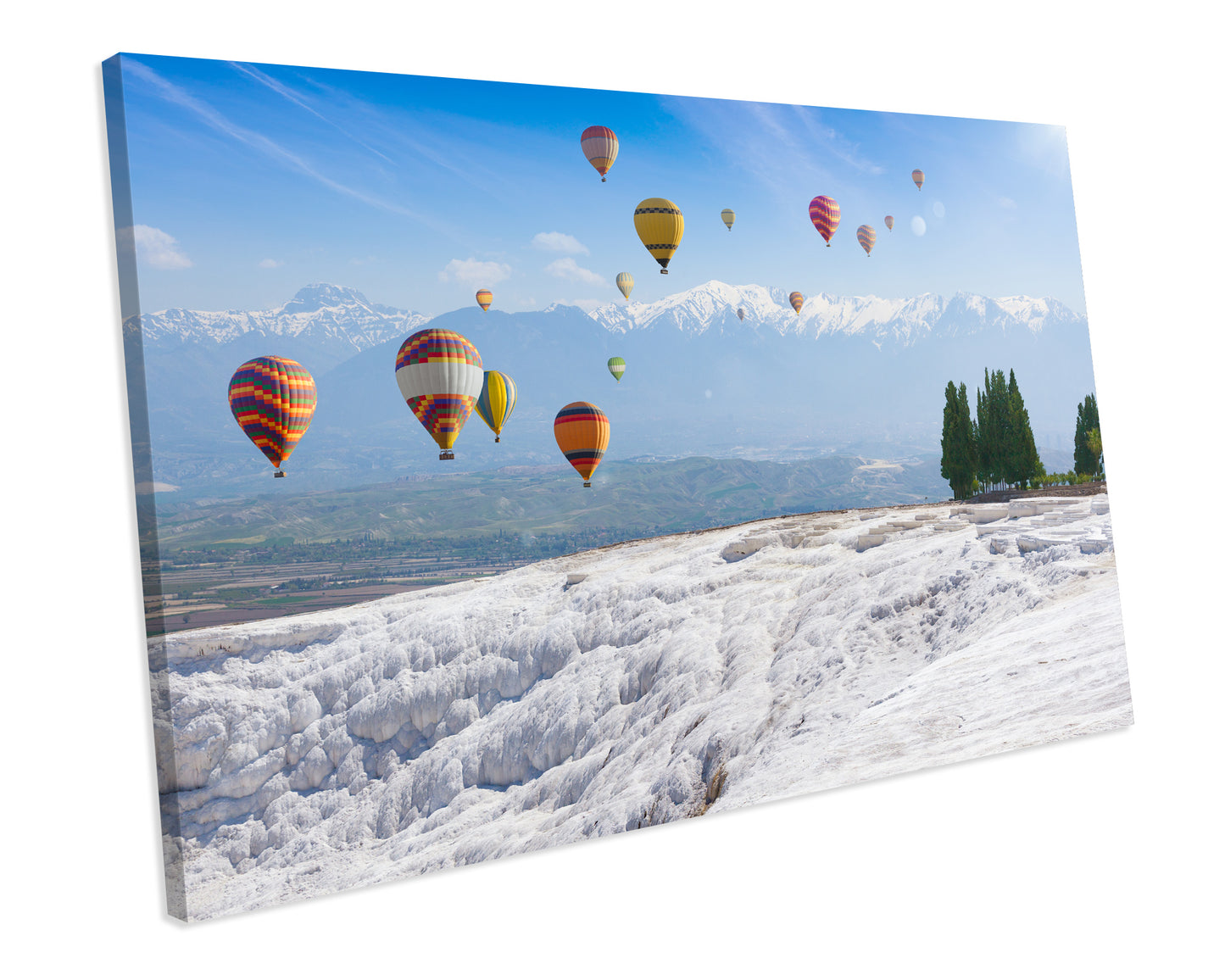 Hot Air Ballon Landscape Canvas Art Print Framed Picture