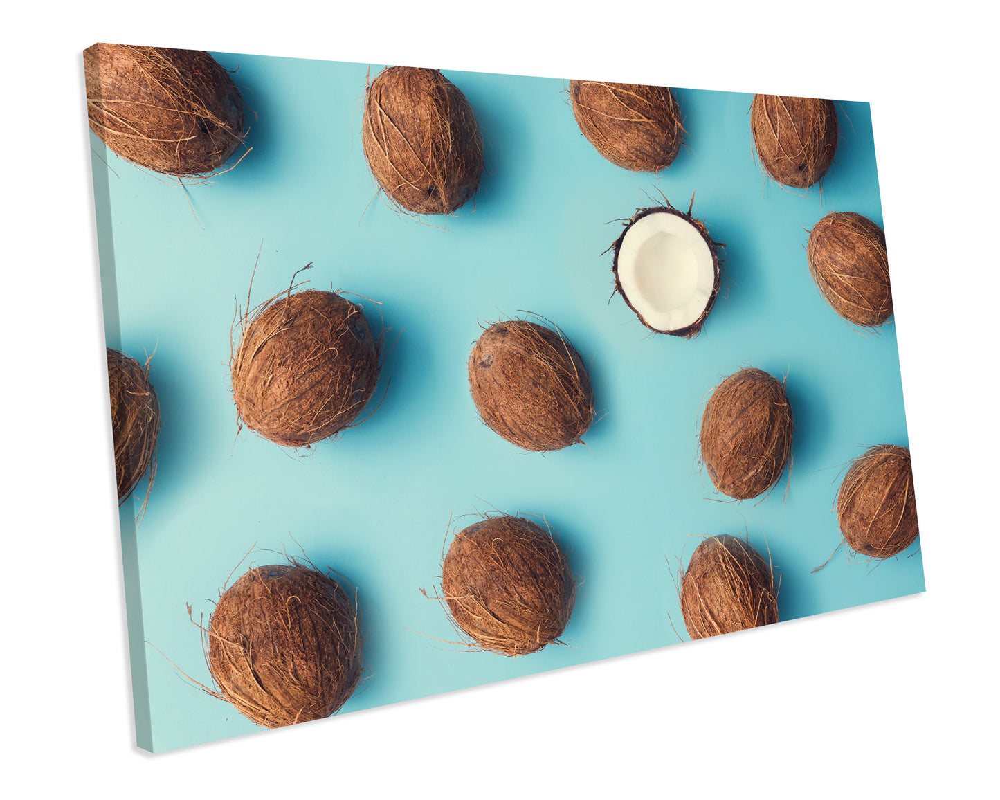 Coconut Summer Pastel FRUIT CANVAS PRINT Minimalist Framed Wall Art Picture