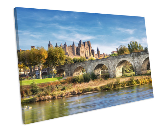 Carcassonne City France Canvas Art Print Framed Picture