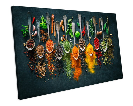 Herbs And Spices Food Kitchen Canvas Art Print Framed Picture