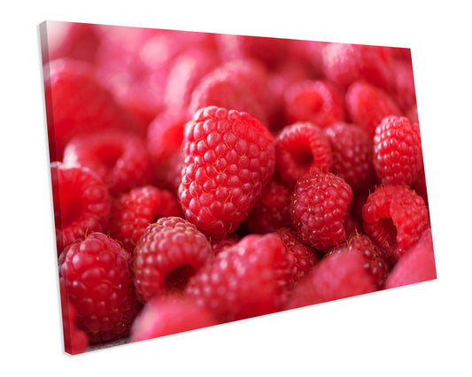 Raspberries FRUIT CANVAS PRINT Minimalist Framed Wall Art Picture