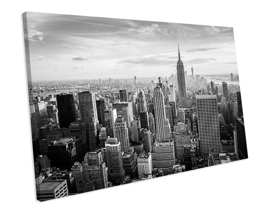Skyscraper New York City Black And White Canvas Art Print Framed Picture