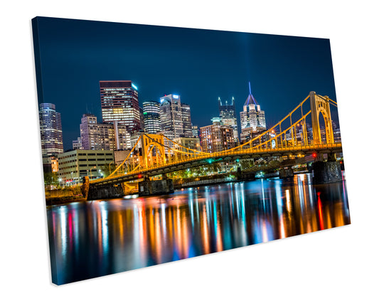 Pittsburgh Pennsylvania Skyline CANVAS WALL ART Box Framed Picture Print