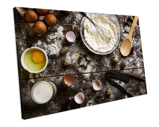 Christmas Baking Festive Cooking Kitchen Food Framed Canvas print Wall Art