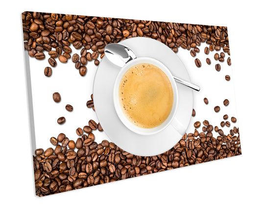 Food And Drink Kitchen Coffee Cup CANVAS WALL ART Box Framed Picture Print