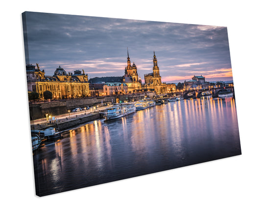 Dresden Germany Cityscape CANVAS WALL ART Box Framed Picture Print