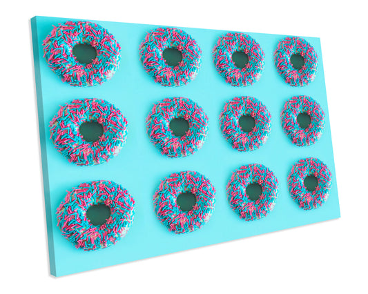 Donut Sprinkles FOOD CANVAS PRINT Kitchen Minimalist Framed Wall Art Picture