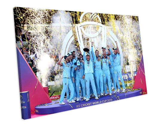 England Cricket World Cup Winners 2019 Sport CANVAS WALL ART Box Framed Picture Print